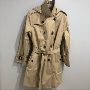 London Fog Heritage double breasted khaki/tan trench coat, women’s size 1x